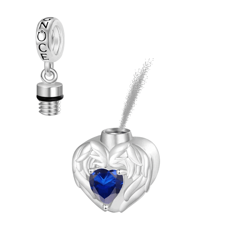 Engravable Heart Birthstone Urn Ashes Pendant