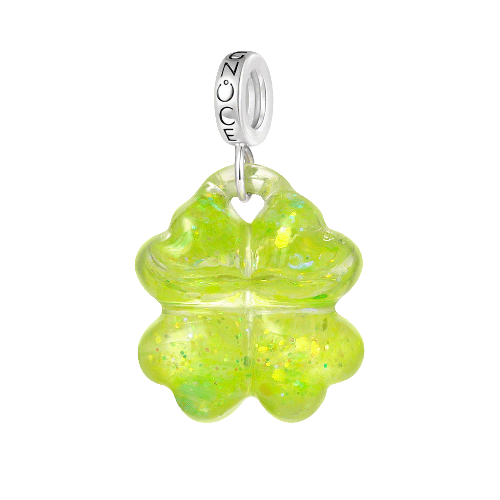 Glitter Four-leaf Clover Pendant
