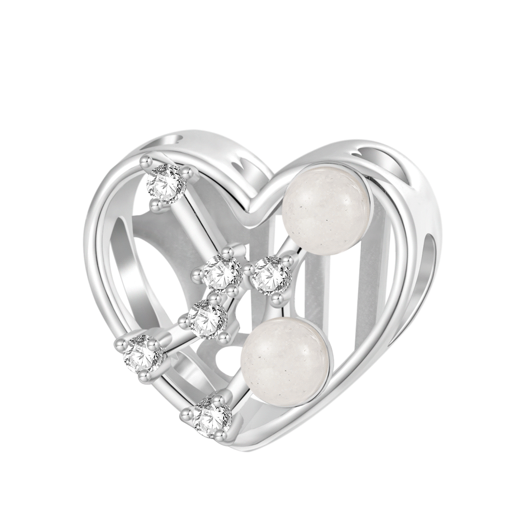 Twelve Zodiac Signs Heart Charm