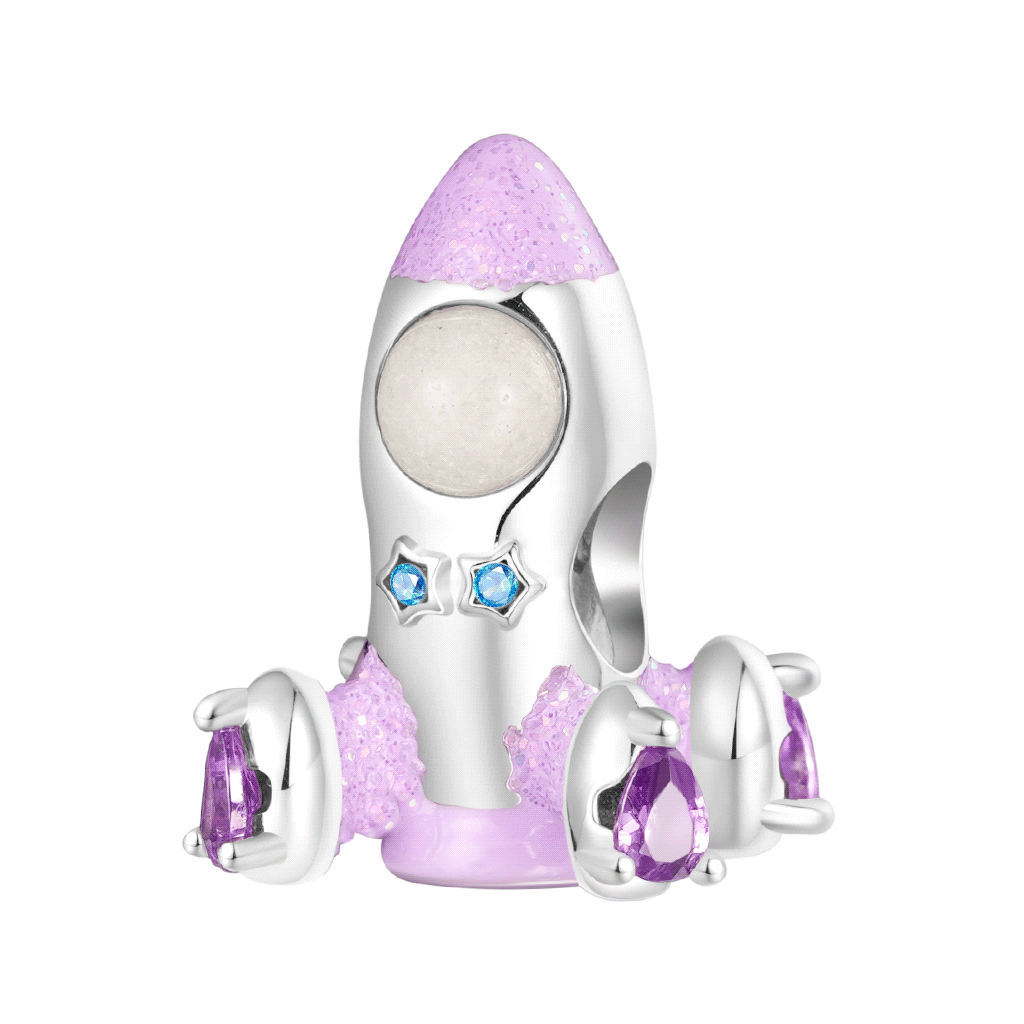 Space Love Rocket Charm