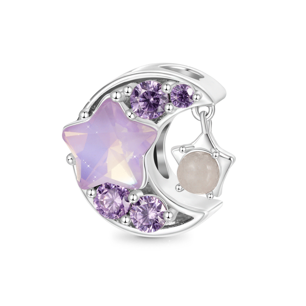 Purple Star Moon Charm