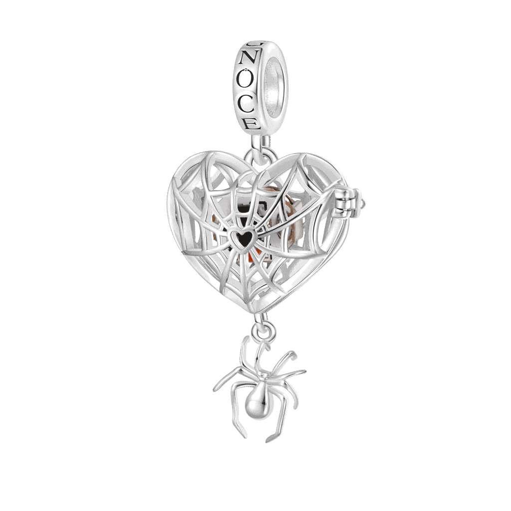 Wireless LED Glow Spider Web Love Pendant