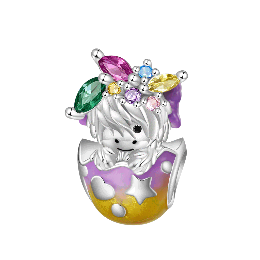 Highland Cow Easter Eggs Charm