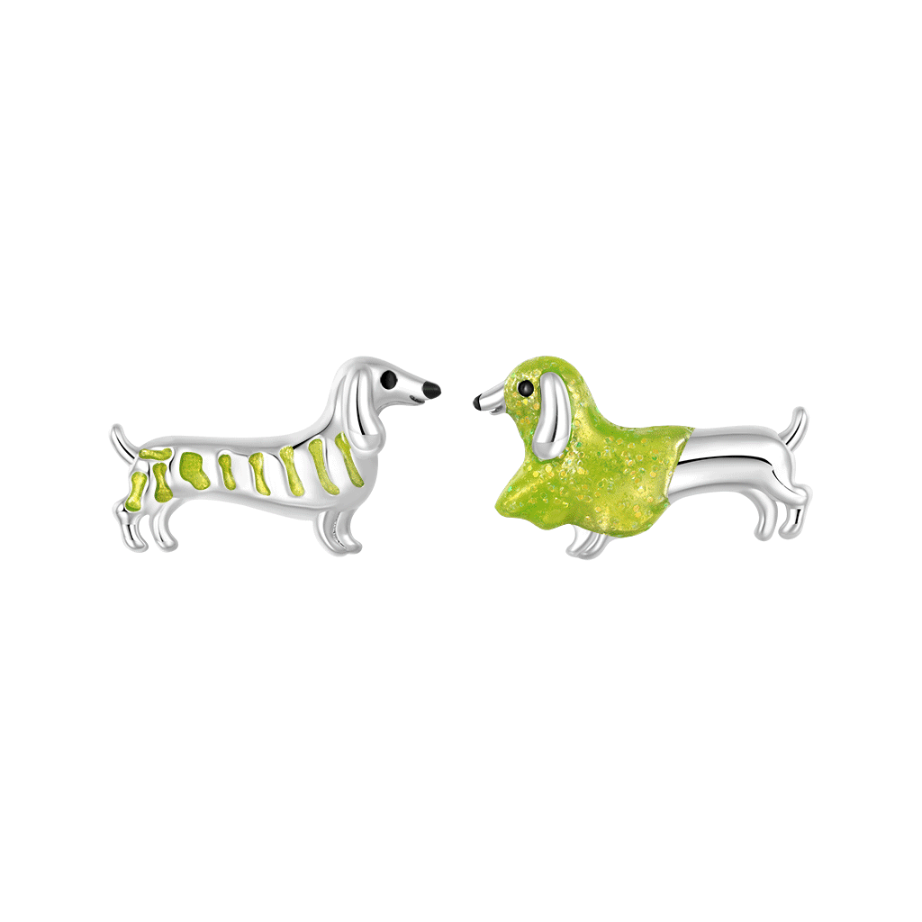 Glow-in-the-Dark Dachshund Stud Earrings