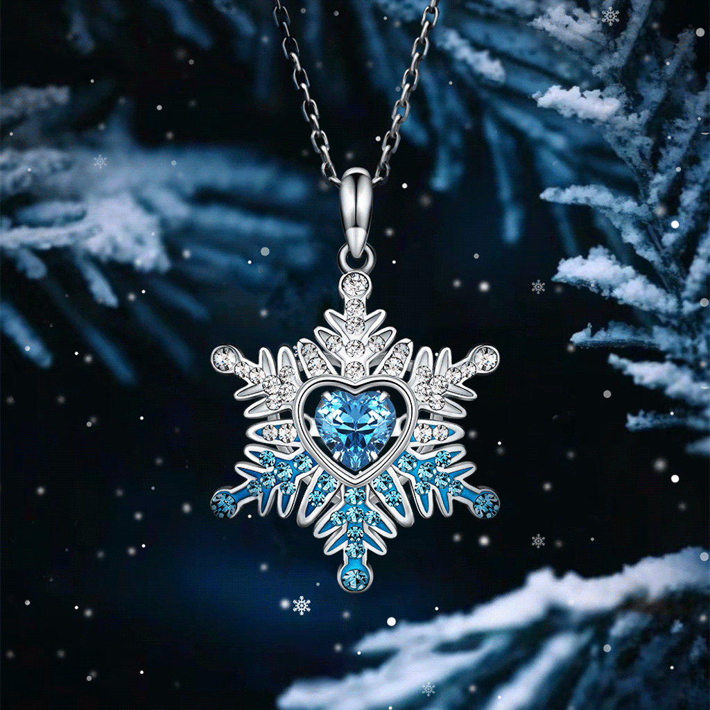 Blue Snowflake Necklace