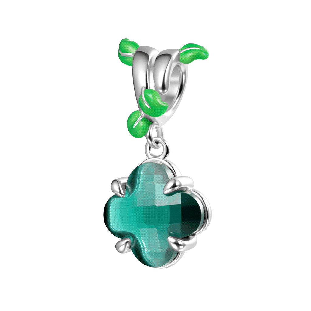 Four Leaf Clover Vine Charm