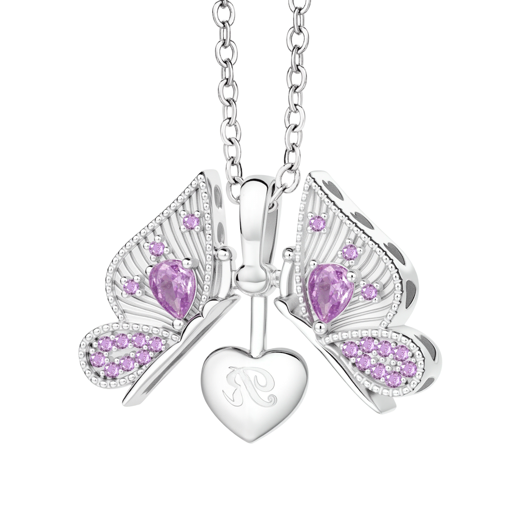 Openable Butterfly Heart Engravable Pendant