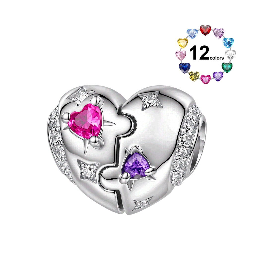 Puzzle Birthstone Charm