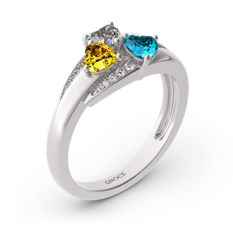 Heart Cluster Engraved Ring