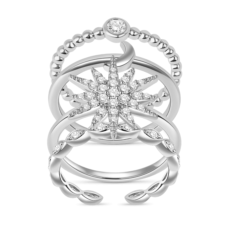 Star Moon Stackable Ring