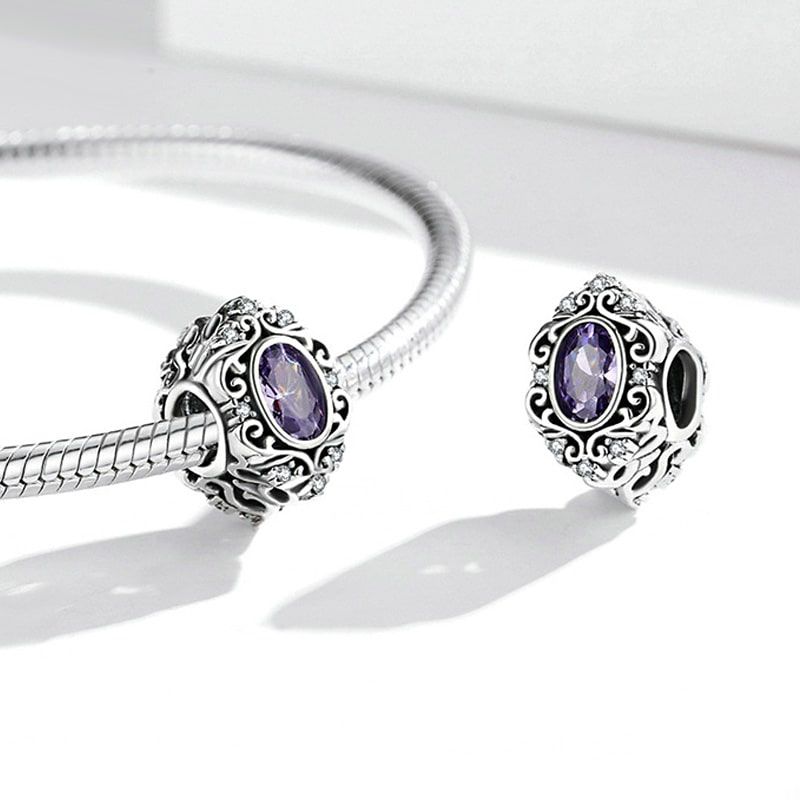 Violet CZ Stone Charm