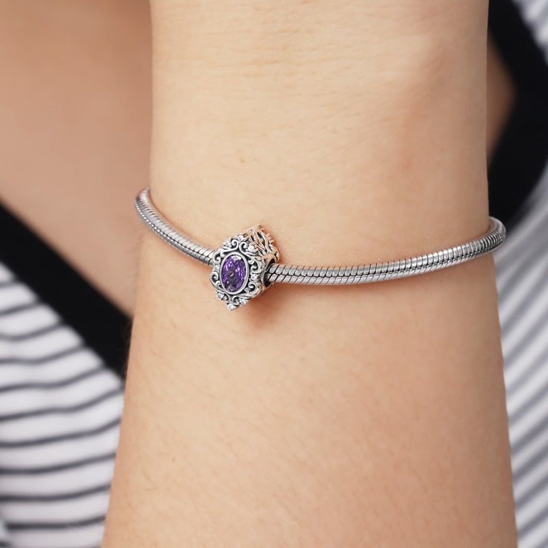 Violet CZ Stone Charm