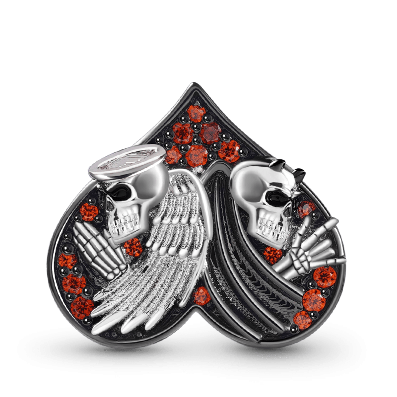 Devil Angel Heart Charm