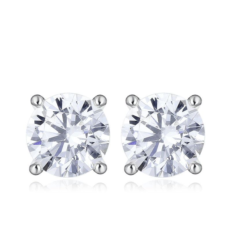 Round Stone Stud Earrings