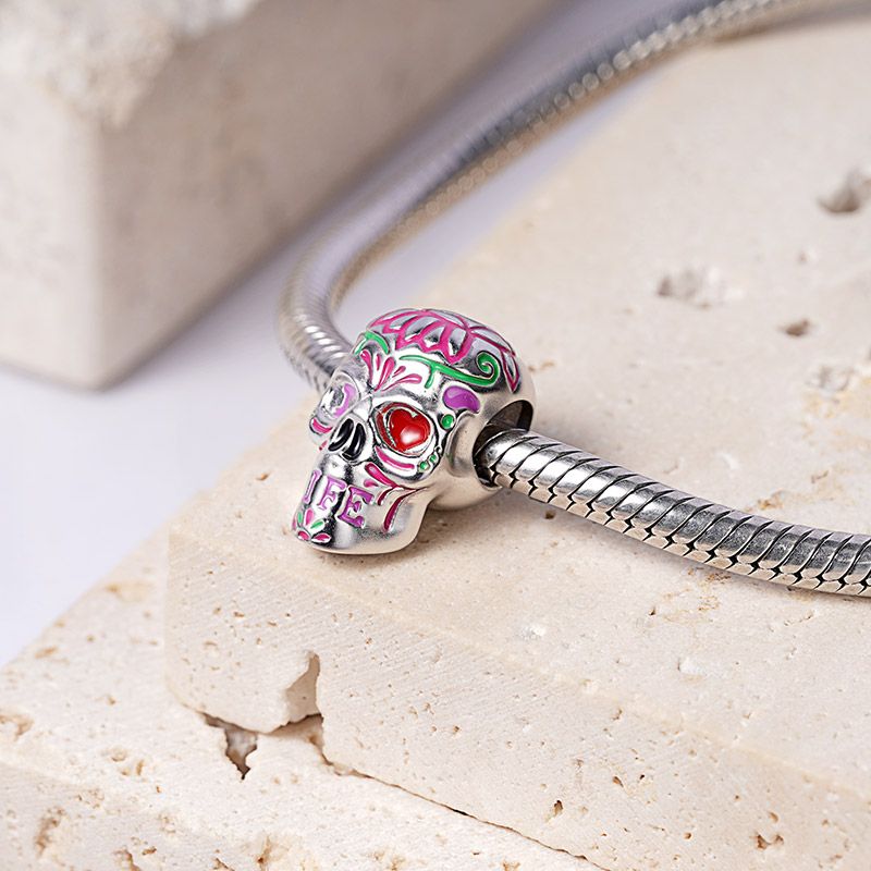 Flower Skull Charm