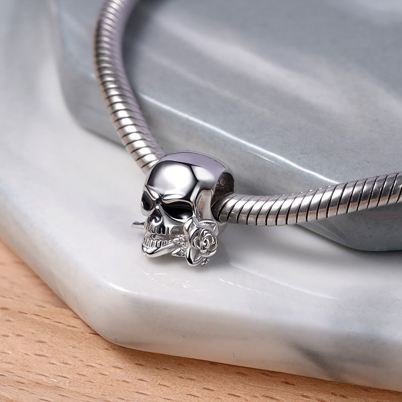 Skull & Rose Charm
