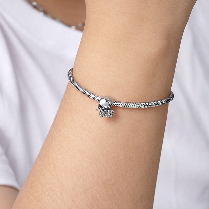 Skull & Rose Charm