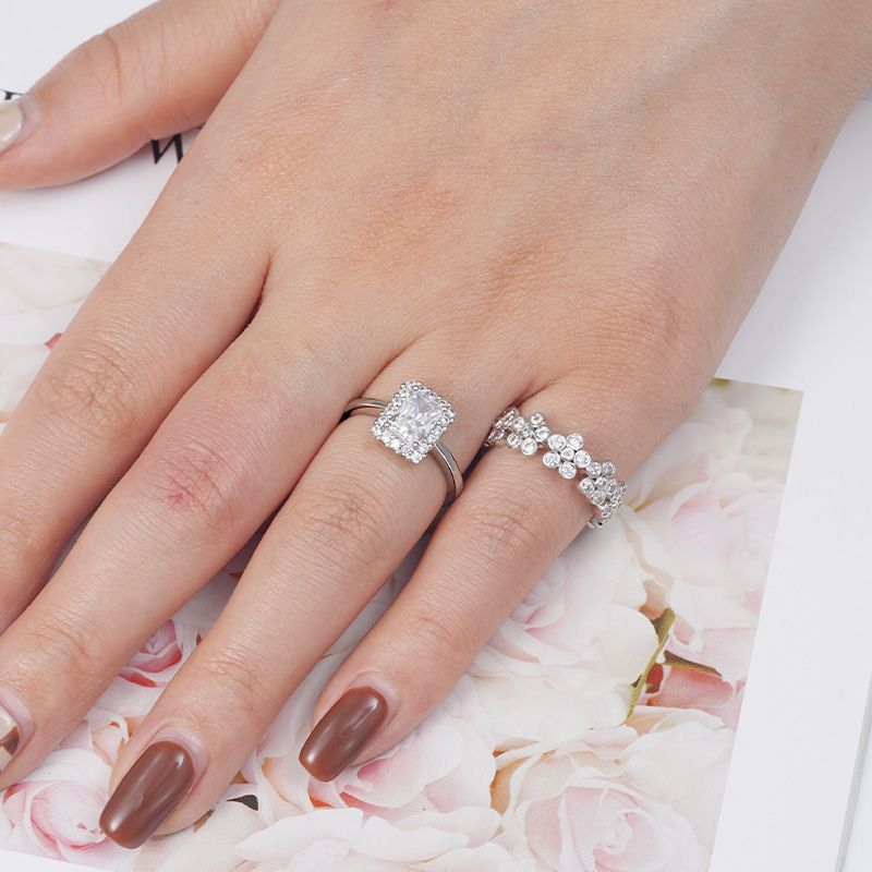 Rectangle Cut Ring Set