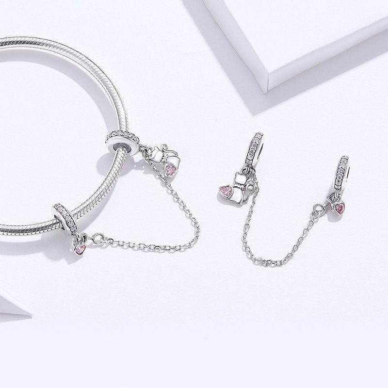 Cat & Heart Safety Chain