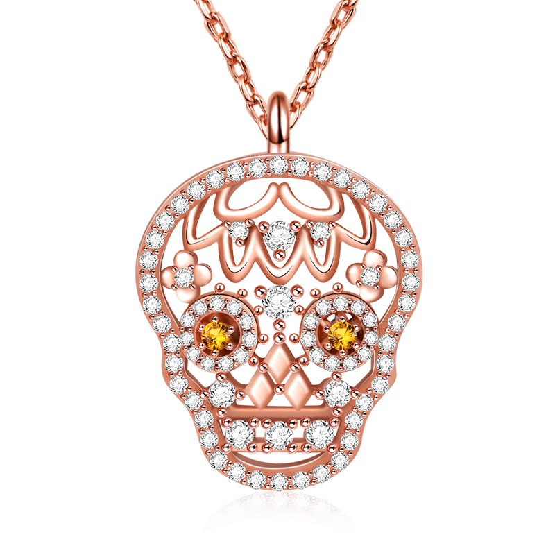 Rose Gold Skull Necklace