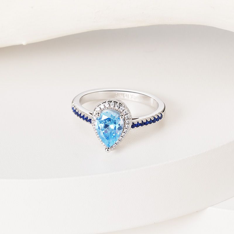 Blue Teardrop Ring