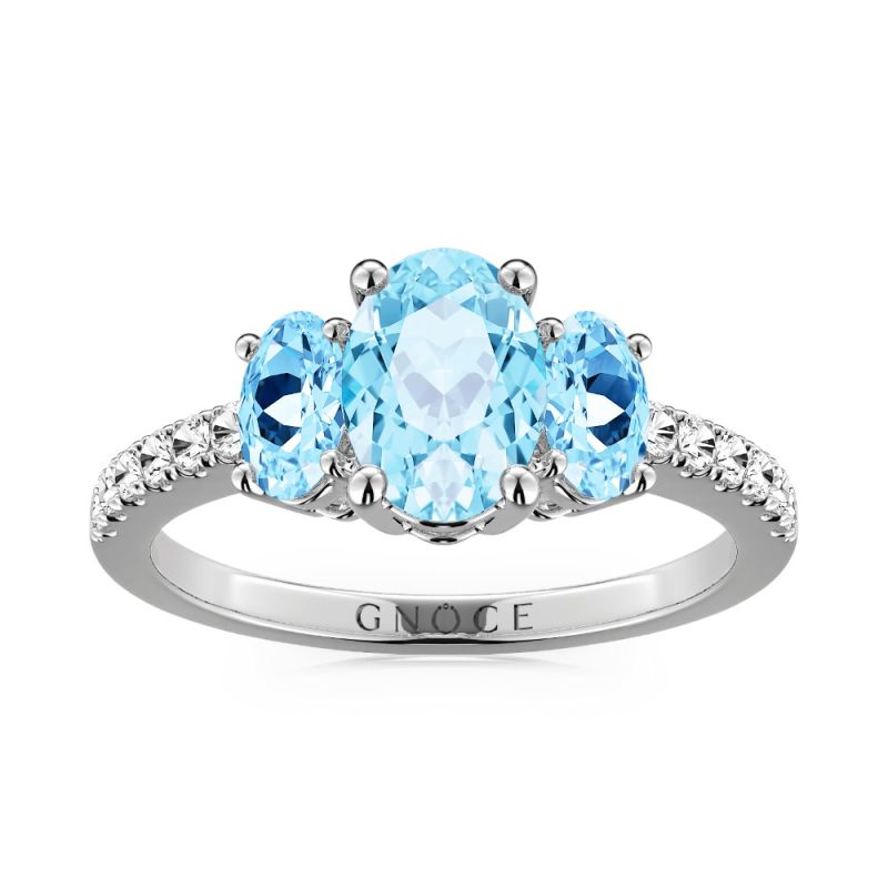 Sky Blue Three-Stone Ring