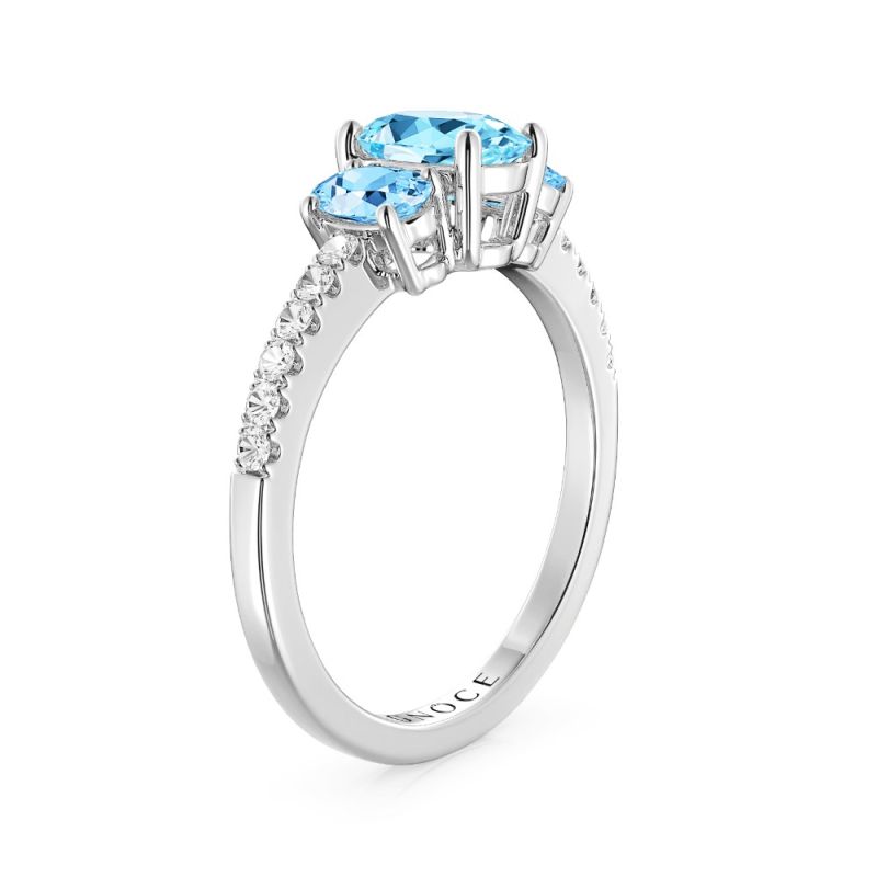 Sky Blue Three-Stone Ring