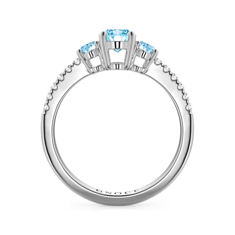 Sky Blue Three-Stone Ring