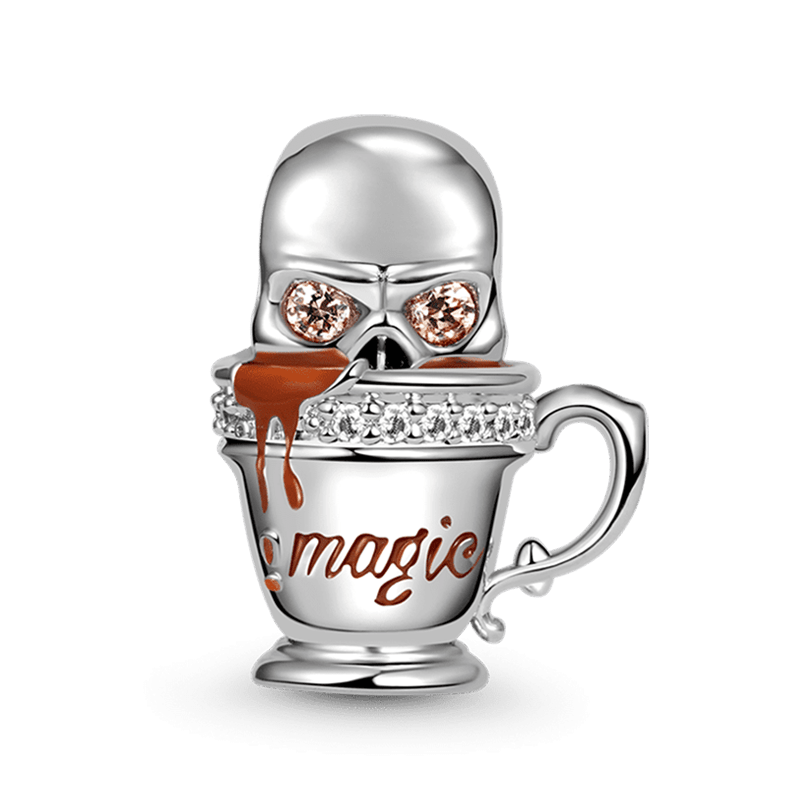 Skull In Coffee Cup Charm
