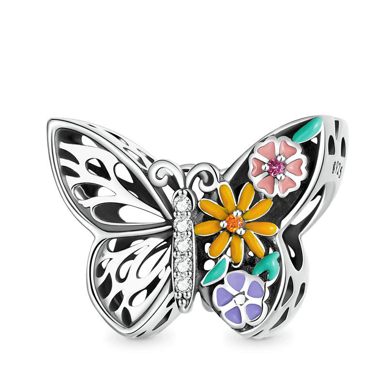 Butterfly Loves Flowers Charm