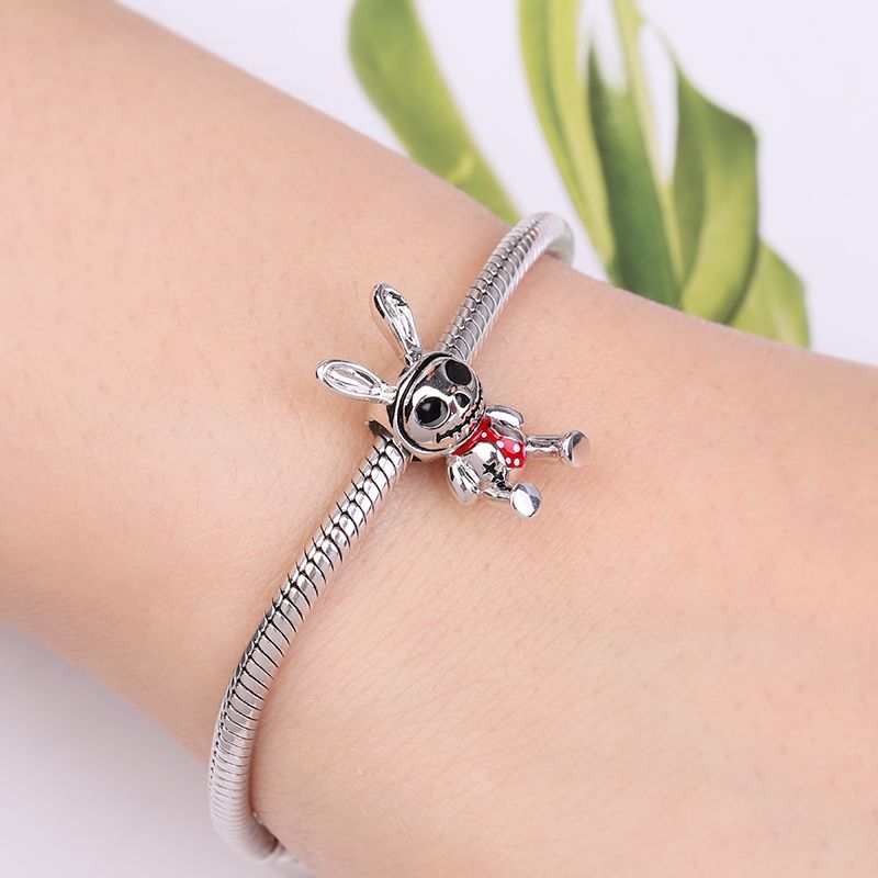Skeleton Bunny Doll Charm