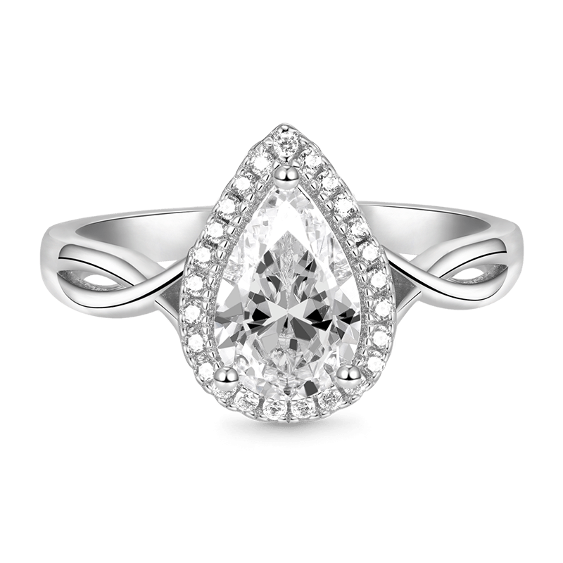 Pear Halo Engagement Ring