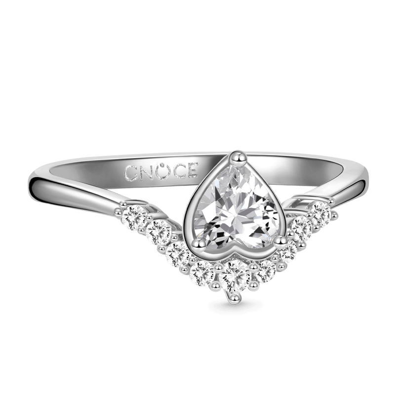 Heart-cut V Ring