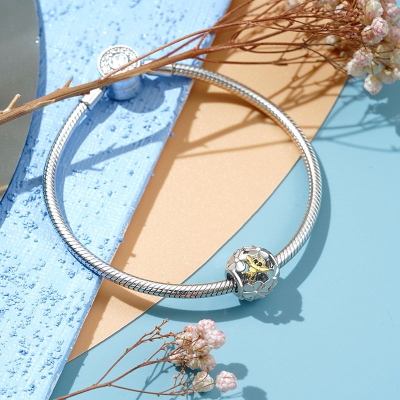Honey Bee Flower Charm