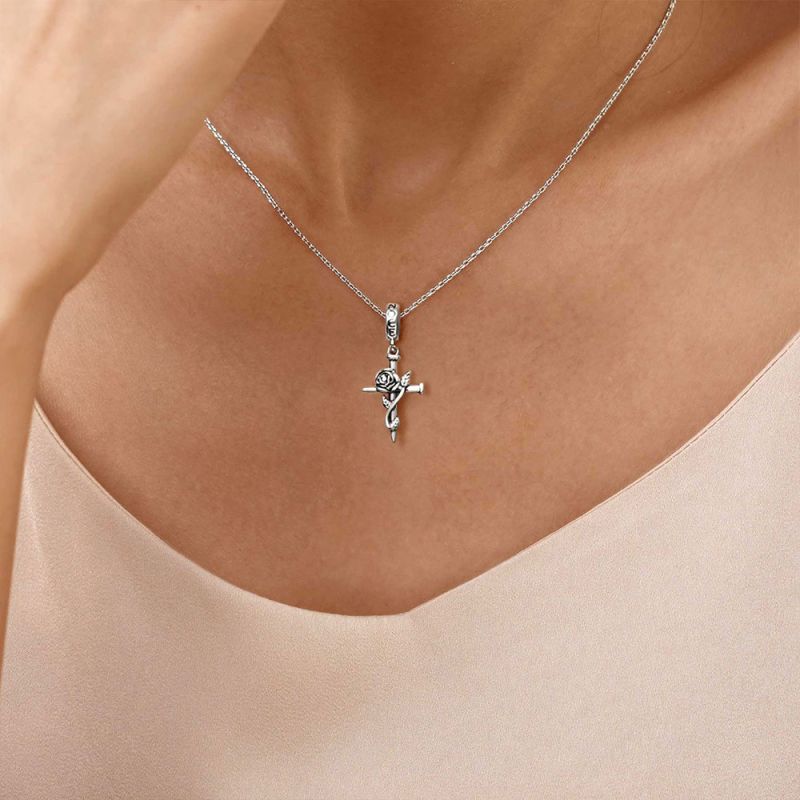 Rose Cross Pendant