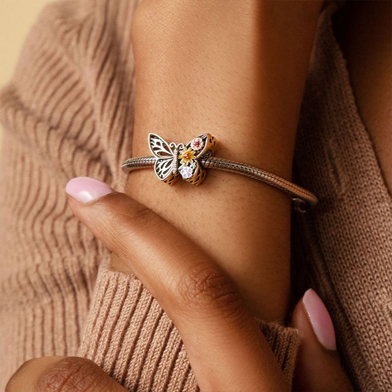 Butterfly Loves Flowers Charm