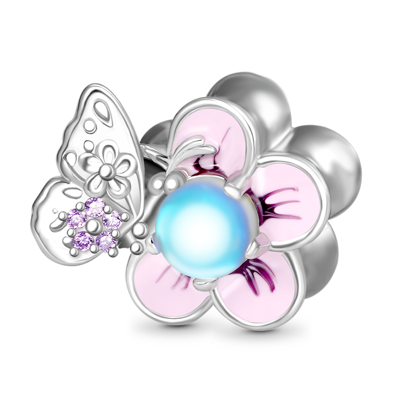 Butterfly Loves Flower Charm