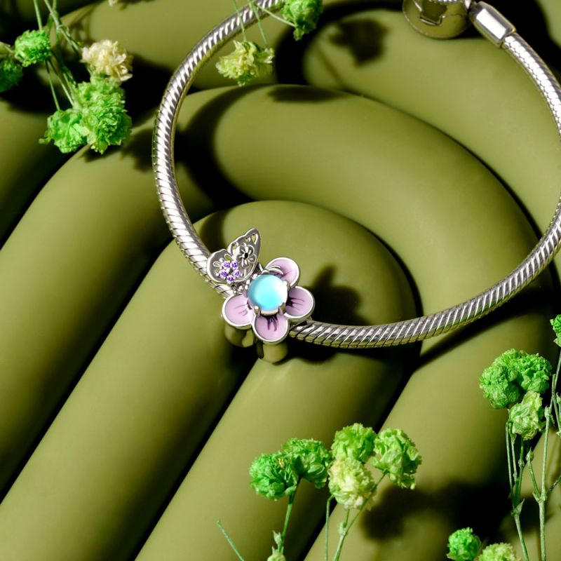 Butterfly Loves Flower Charm