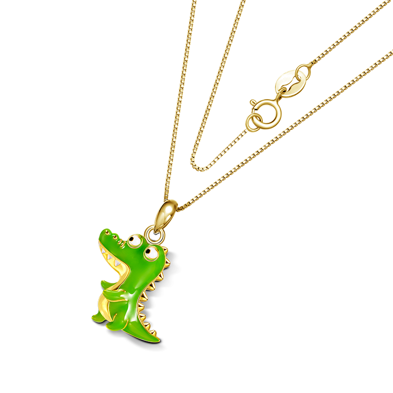 Green Crocodile Necklace