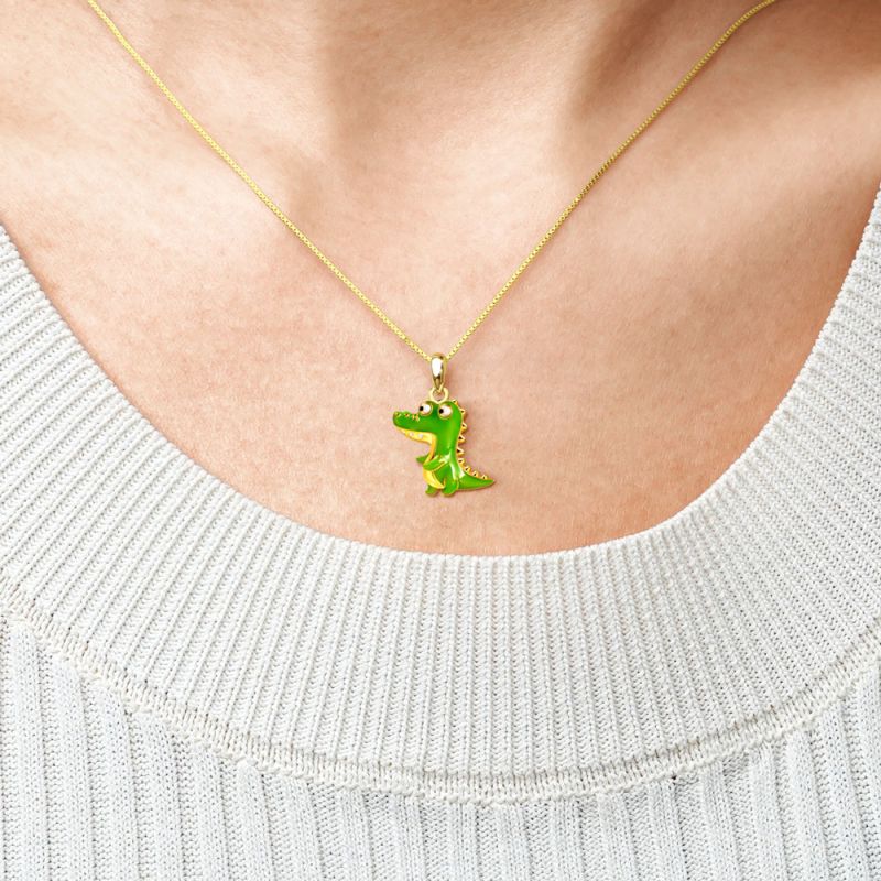 Green Crocodile Necklace