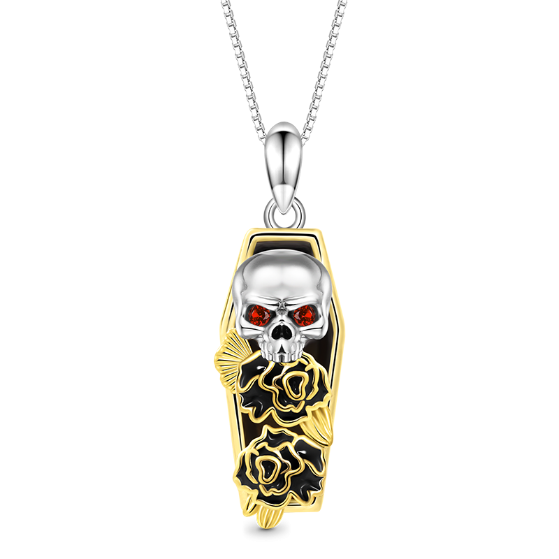 Skull in Coffin Necklace