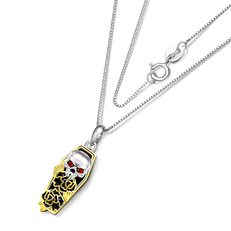 Skull in Coffin Necklace