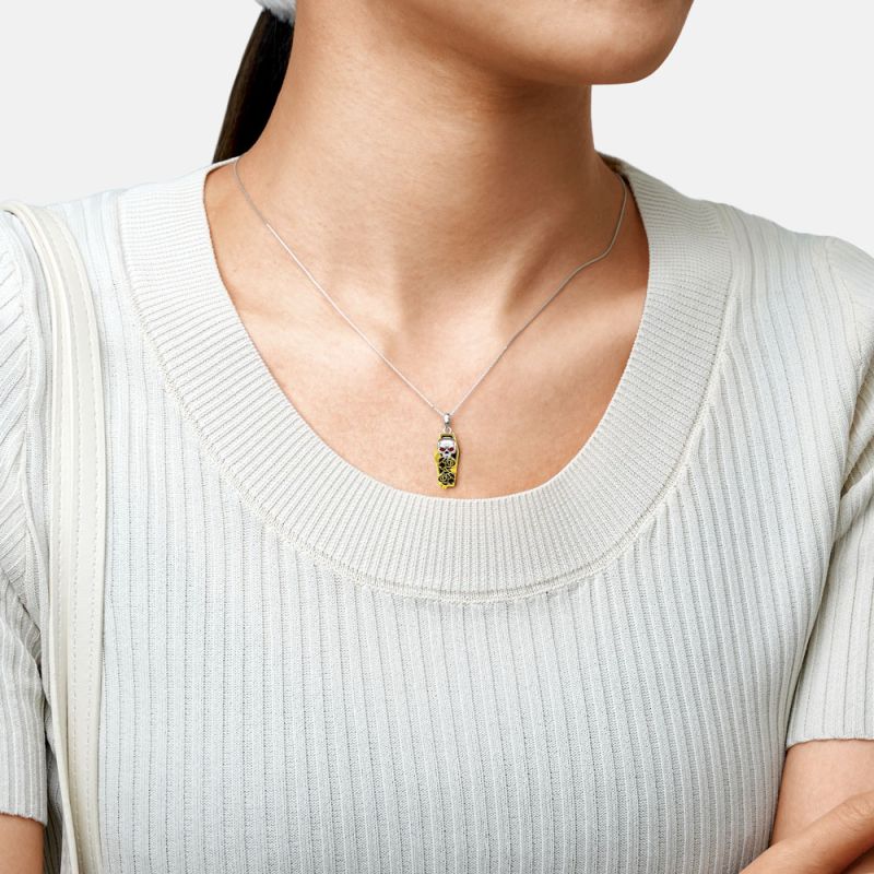 Skull in Coffin Necklace