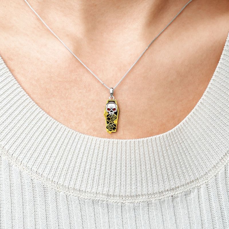 Skull in Coffin Necklace
