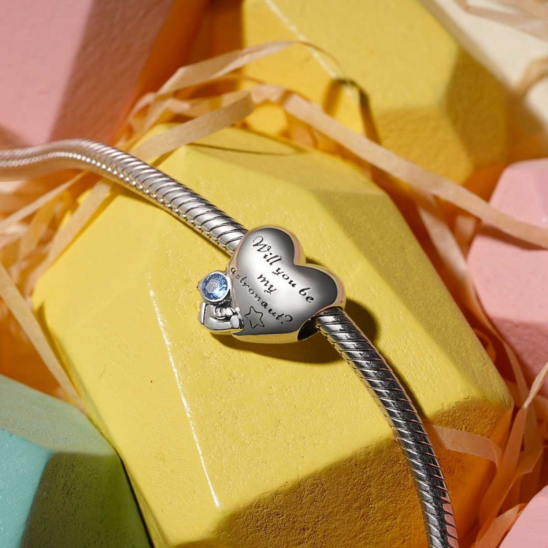 Astronaut Heart Charm