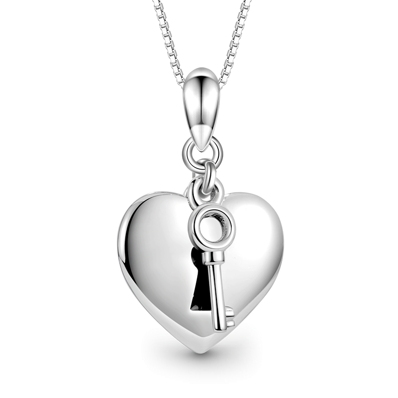 Engravable Heart & Key Necklace