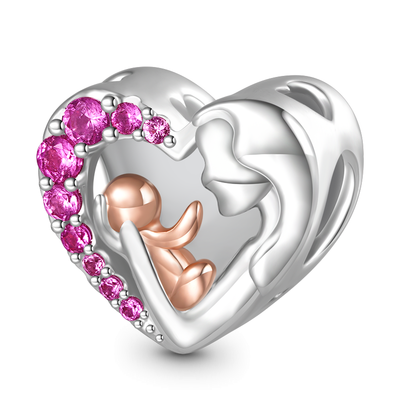 Mom&Baby Birthstone Engravable Charm