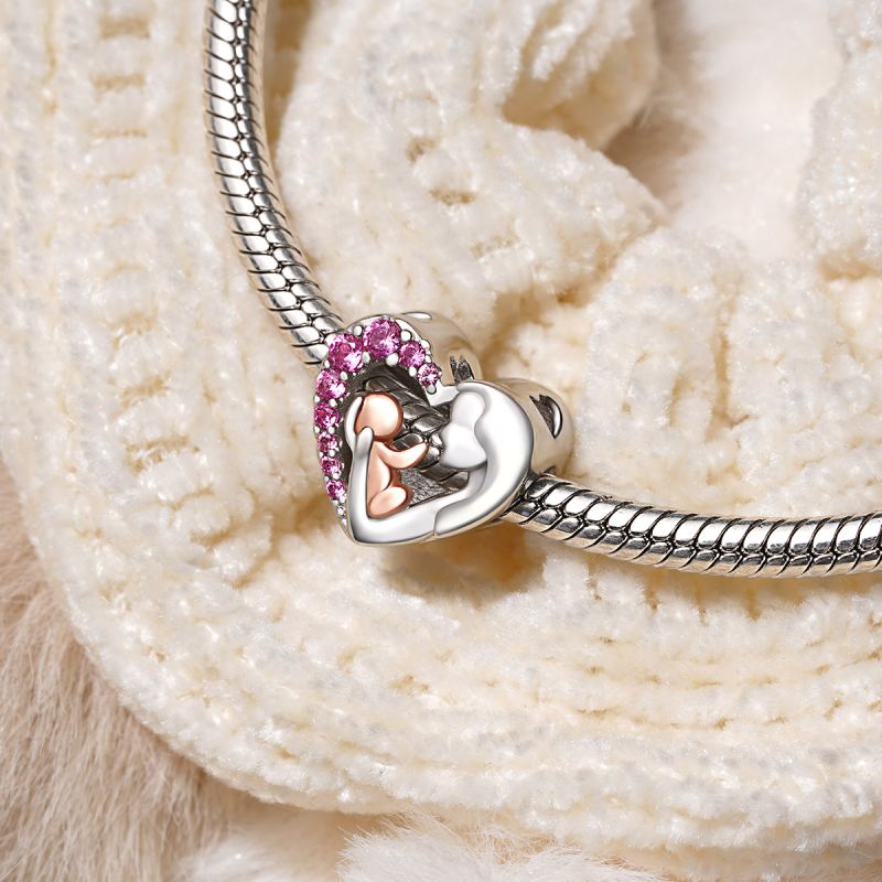 Mom&Baby Birthstone Engravable Charm