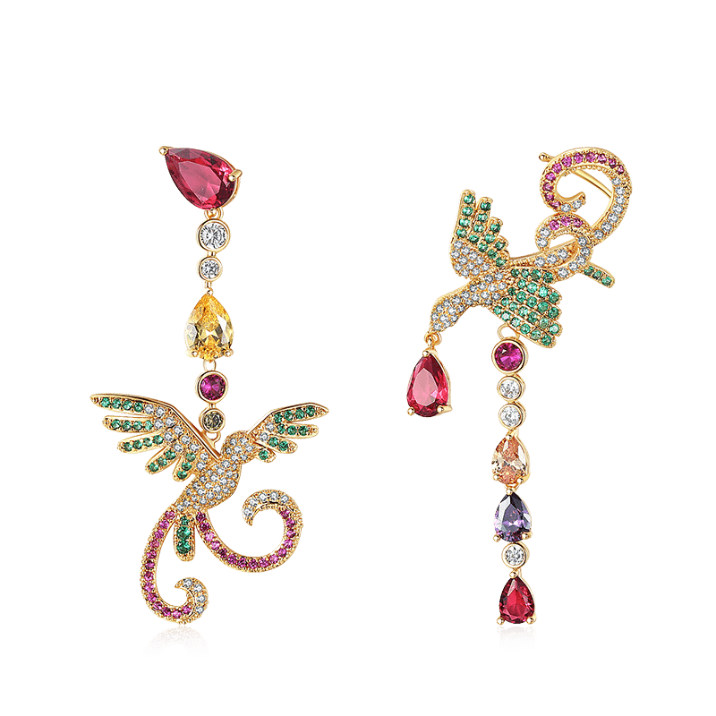 Asymmetrical Phoenix Earrings