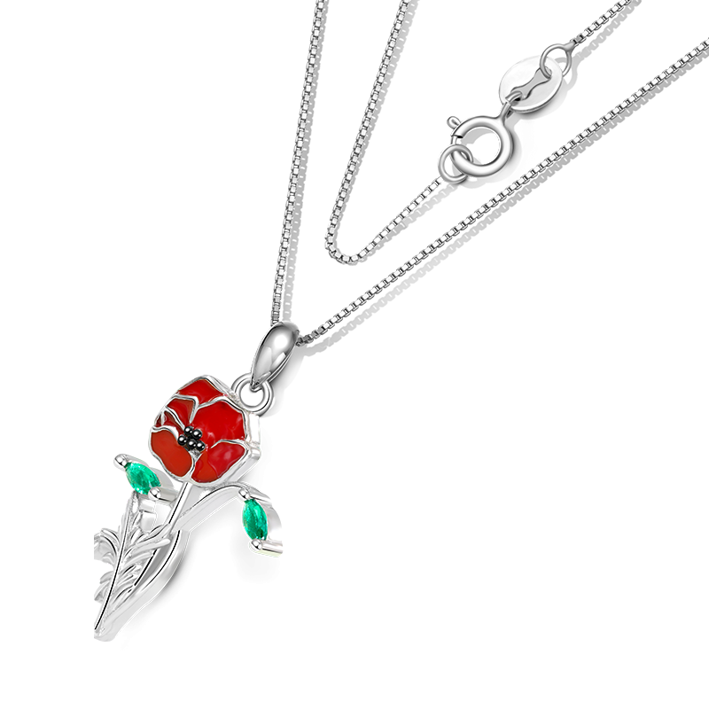 Red Poppy Necklace